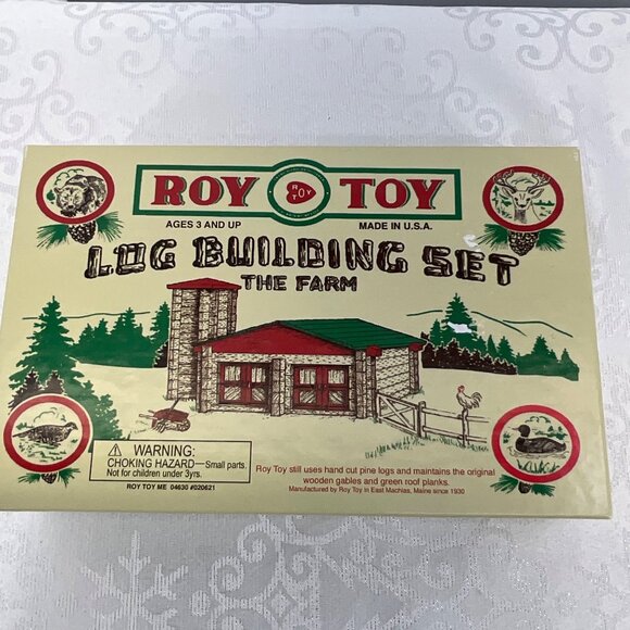 Roy Toy Log Building Set The Farm - Picture 1 of 3